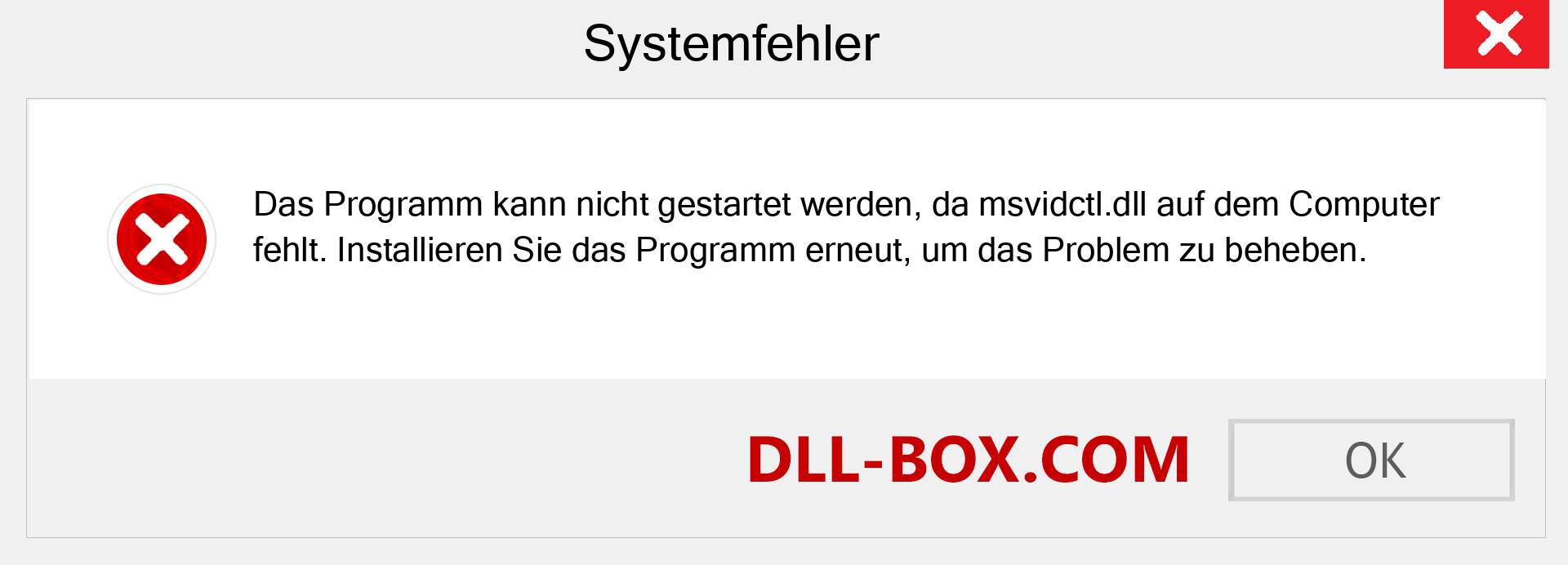 msvidctl.dll-Datei fehlt?. Download für Windows 7, 8, 10 - Fix msvidctl dll Missing Error unter Windows, Fotos, Bildern